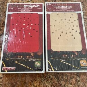 Red and Cream Festive Candle Luminaries